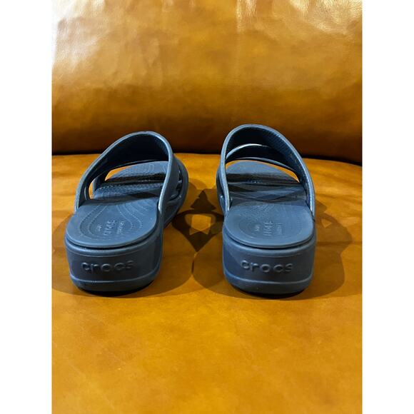 Crocs Getaway Slip On Open Toe Strappy Wedge Sandals Slate Blue Women's Size W6 - Picture 6 of 7